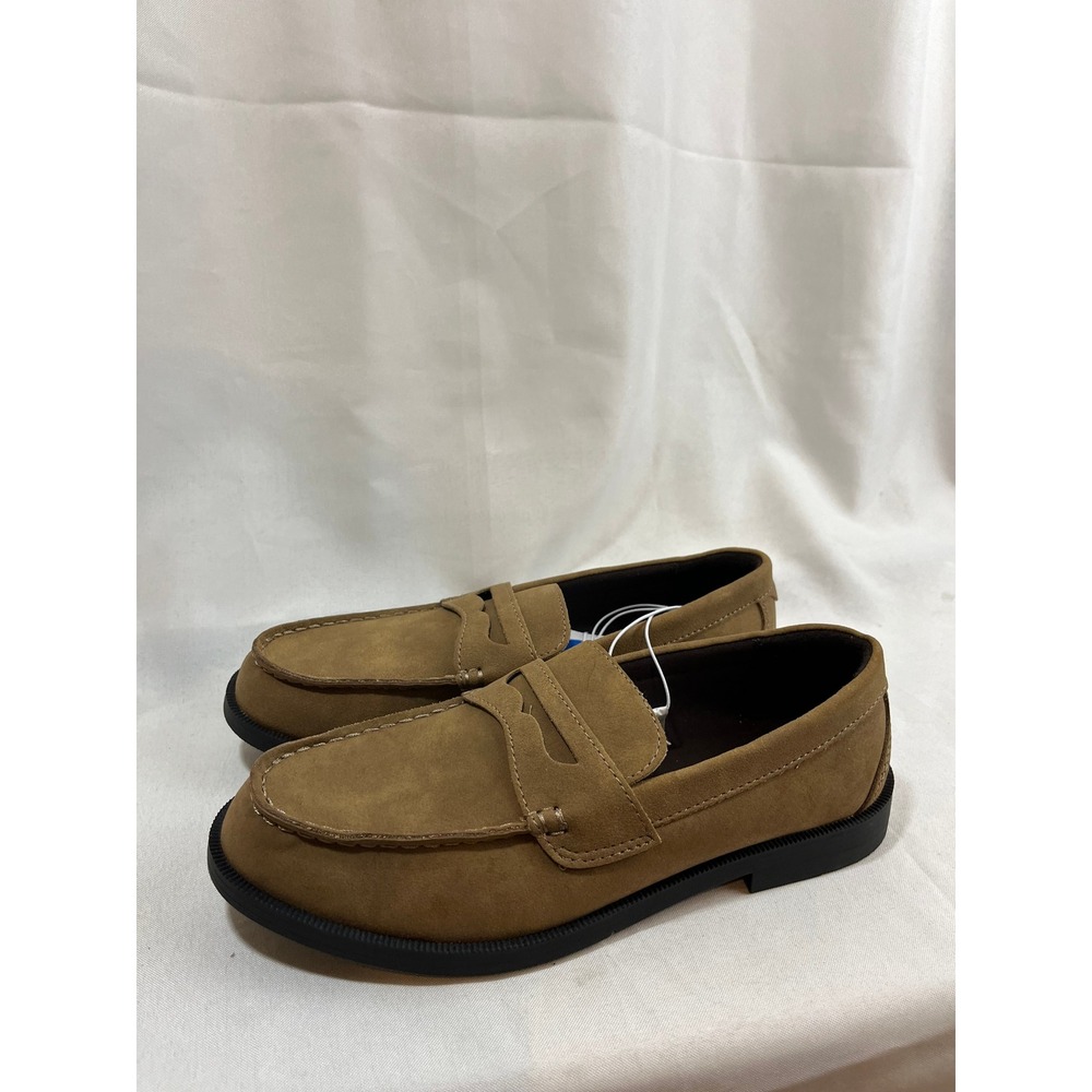 Goodfellow & Co Mens Tan Brown Faux Suede Penny Loafers Memory Foam Size 7